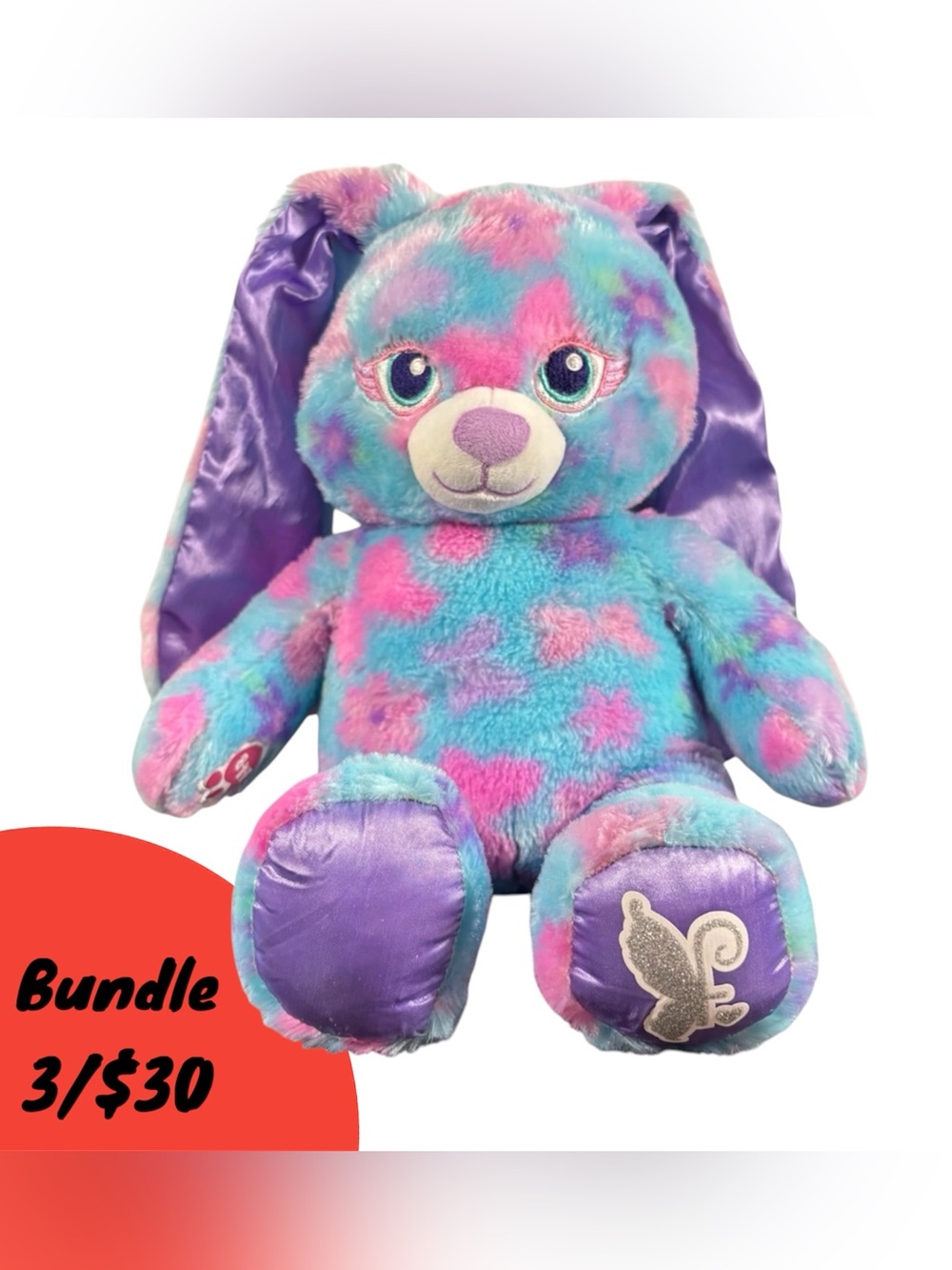 Build A Bear Fairy Butterfly Rabbit Plush Bunny Stuffed Animal Multicolor Retire